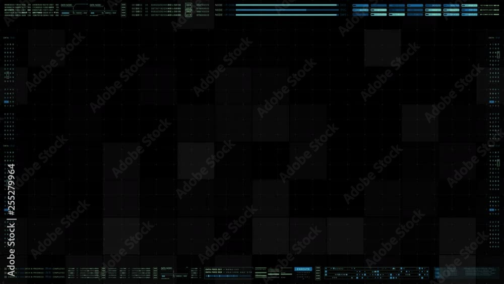 Aufkleber Futuristic motion graphic elements user interface head up display screen with digital data telemetry information display for digital background computer desktop display screen