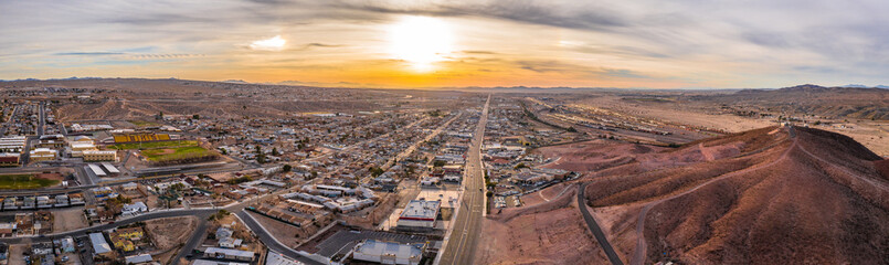 Aerial view of Barstow community a residential city of homes and commercial property community...