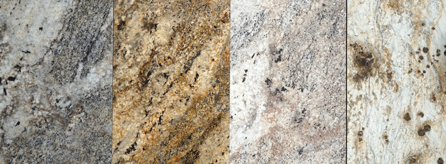 granite floor tile samples demonstrated in store