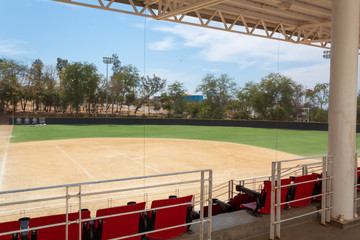 Picture of a public baseball park from the stands