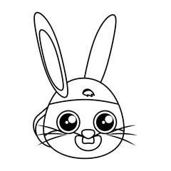 beautiful rabbit with cap easter character