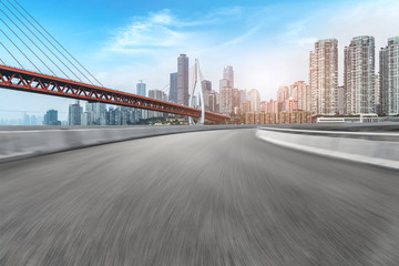 Fototapeta premium Urban Road, Highway and Construction Skyline