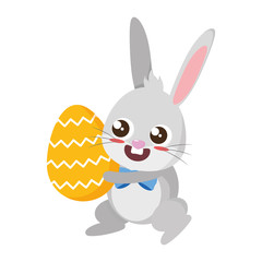 beautiful rabbit with egg painted easter character