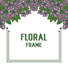 Vector illustration crowd frame floral very beautiful