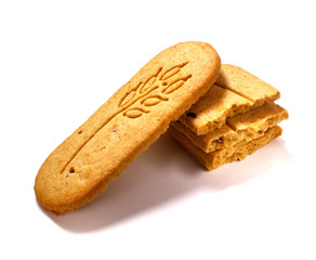 Cookies isolated on white background. Sweet cookies. Homemade dough.