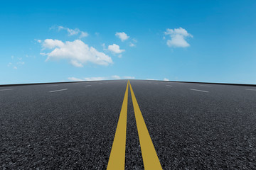 Road surface and sky cloud landscape..