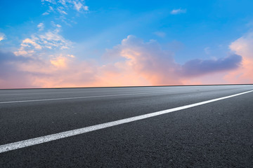 Road surface and sky cloud landscape..