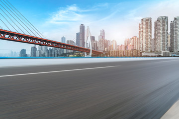 Fototapeta premium Urban Road, Highway and Construction Skyline