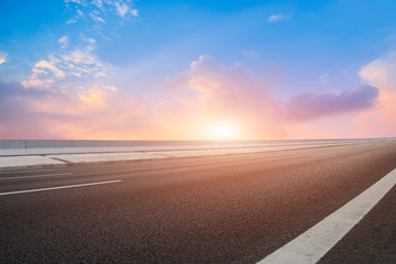 Road surface and sky cloud landscape..