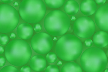 Green abstract geometric and collagen balls background texture, illustration vector.	