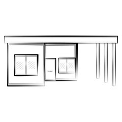Isolated sketch of a modern house. Vector illustration design