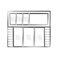 Isolated sketch of a modern house. Vector illustration design