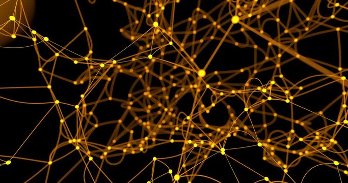 Dots connected by lines 360 degree 3D animation