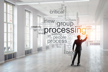 Keywords for effective business concept. Mixed media