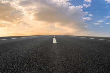 Road surface and sky cloud landscape..