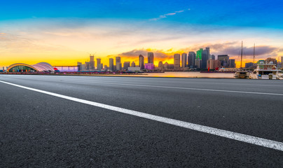 Obraz premium Urban Road, Highway and Construction Skyline..