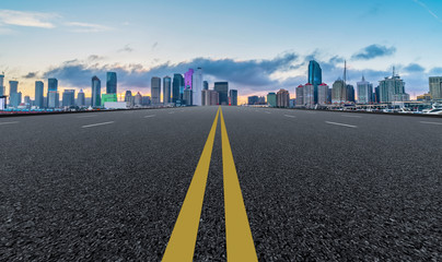 Obraz premium Urban Road, Highway and Construction Skyline..