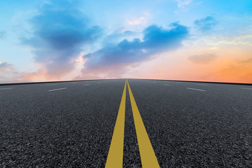 Road surface and sky cloud landscape..
