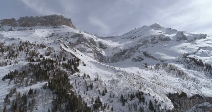 Diablerets drone climbing winter - Aerial 4K