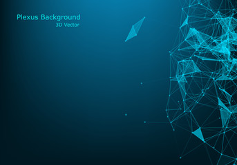 Abstract 3d technology futuristic geometrical and science neon background. Plexus digital wallpaper. Business concept. Medical structure and artificial intelligence. Rendering computer virtual reality