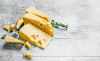 Fototapeta Fresh cheese with rosemary. obraz