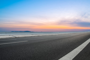 Road surface and sky cloud landscape..