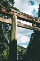 Traditional Japanese Arch Torii Architecture in Tokyo, Japan