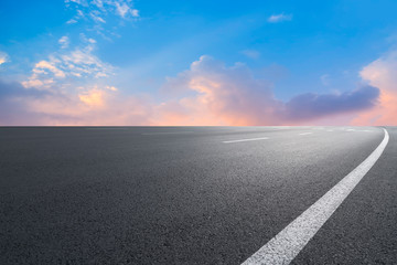 Road surface and sky cloud landscape..