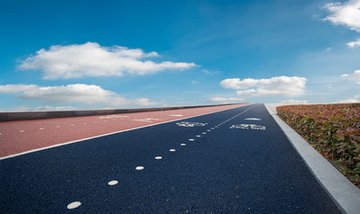 Fototapeta premium Road surface and sky cloud landscape..