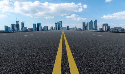 Obraz premium Urban Road, Highway and Construction Skyline..
