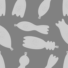 Plastic bottles vector color seamless pattern