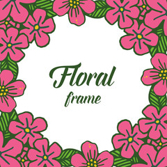 Vector illustration various decorative green leafy floral frame