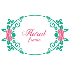 Vector illustration tosca leaves with ornate floral frame