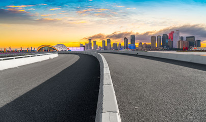 Obraz premium Urban Road, Highway and Construction Skyline..