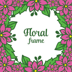 Vector illustration vintage card with purple floral frame