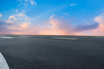 Road surface and sky cloud landscape..