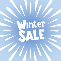 Winter SALE banner poster with burst explosion