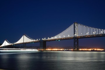 Fototapeta na wymiar Bay Bridge Okland San Francisco night photography 