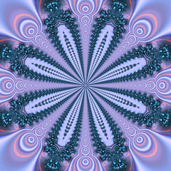 Abstract fractal bandana print. Square pattern design for pillow, carpet, rug, fabrics. Mandala design for silk neck scarf, kerchief, shawl, wrap.