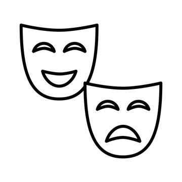 theater mask isolated icon