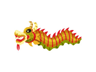 Chinese dragon on white background. Vector illustration.