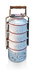 Antique pinto on white background, copy space