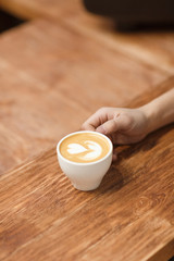 Ready-made cappuccino in a mug.