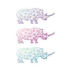 low poly rhinoceros logo