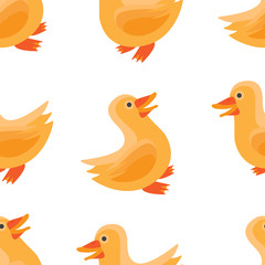 yellow duck seamless flat vector background