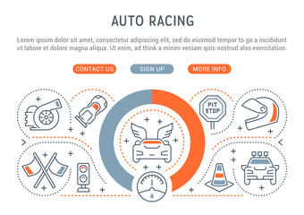 Vector Banner of the Auto Racing.