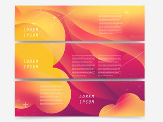 banner with abstract fluid background set