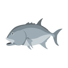 Obraz premium sea fish, vector illustration ,profile view