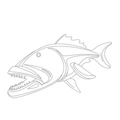 sea fish, vector illustration ,profile view