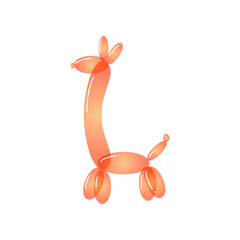 Glossy balloon inflatable giraffe icon isolated on white background